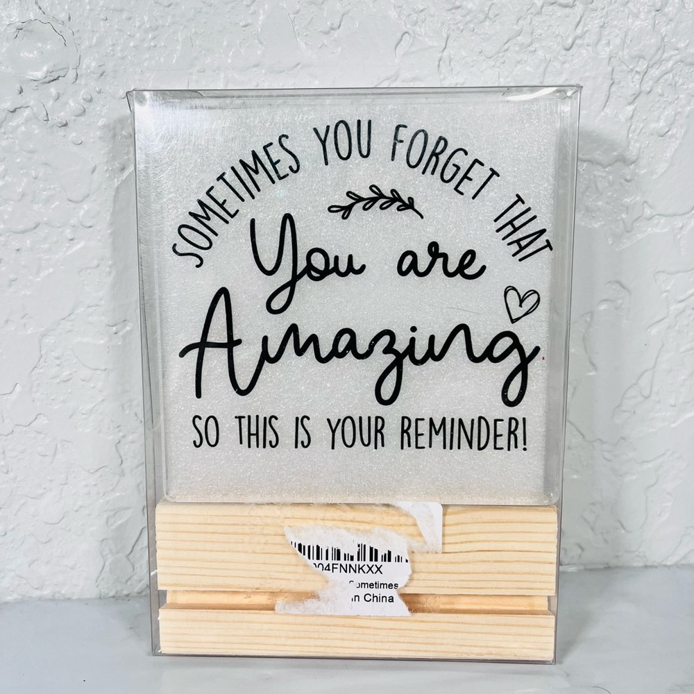 Inspirational Acrylic Sign with Wooden Base - Picture 2 of 7